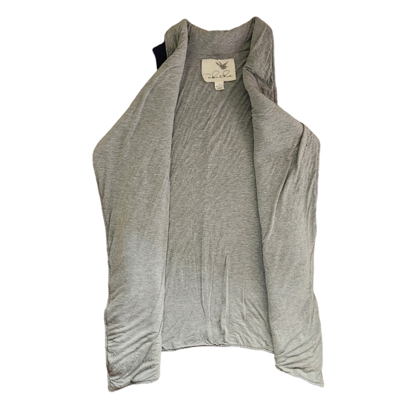 Anthropologie Tabitha Open Sweater Duster Vest Wool Mohair Blend Blue Cream Med - Picture 9 of 14